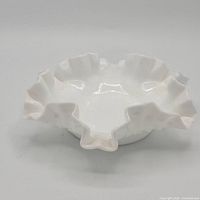 Top view showing ruffled rim and interior surface