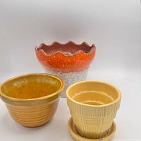 Front view of all three planters