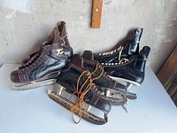 All three pairs of ice skates showing overall appearance