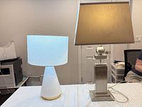 Both table lamps side by side on table