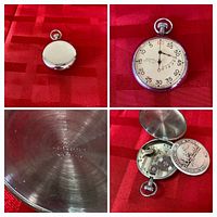 Collage showing case back, dial, movement and inner cover