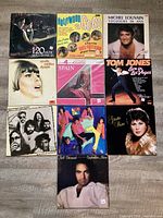 Group shot of ten LPs showing front covers