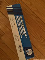 Front of Blueshield electrode box showing brand, product, classification EBM 7014