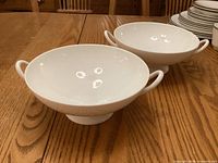 Both Wedgwood White handled bowls side by side