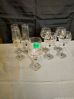 Front view showing all eight stemware pieces