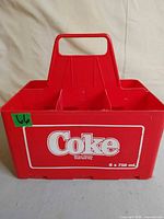 Side view showing Coke logo, handle, 6 × 750 ml marking