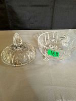 candy dish and lid side by side showing overall design