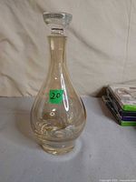Full view of Belfor crystal decanter with stopper