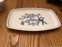 Top view of Figgjo Lotte rectangular platter showing full pattern and border