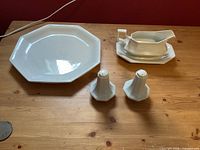 All five Heritage White pieces on table