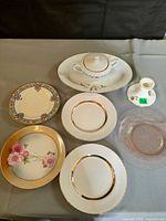 Overall view of all china and glass pieces laid out