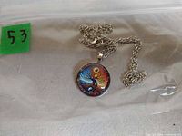 Necklace in bag showing full chain and pendant front