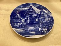 Front view of Royal Bavaria Miltenberg blue and white 1976 Christmas plate