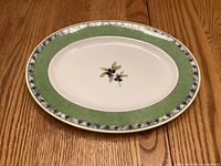 Top view of the Royal Doulton Carmina oval platter showing pattern and condition