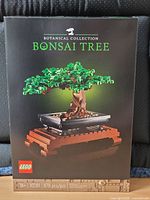 Front of sealed LEGO Bonsai Tree box showing set name, image, piece count