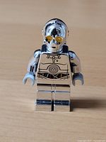 Front view of chrome TC-14 LEGO minifigure