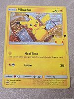 Front view of Pikachu Celebrations 25/25 holographic card