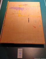 Top view of plywood drawing surface showing paint marks