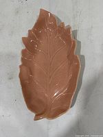 Top view showing leaf shape, glazing and vein detail