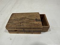 Top view showing painted landscape on wooden keepsake box