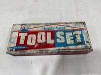 Top view showing Handy Andy Tool Set graphic