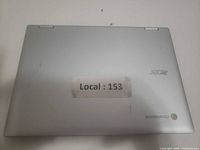 Closed silver Acer Chromebook lid with logos