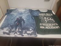 Both shirts laid flat front view