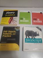 Front covers of all five books laid out