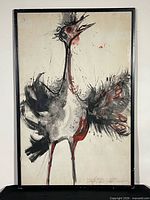 Full view of framed watercolour painting