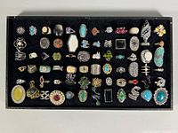 Full tray view of assorted costume rings