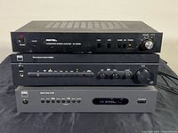 Three stacked components: Rotel RA-820BX, NAD C 325BEE, NAD C 440