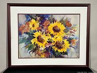 Framed watercolour painting overall view