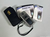 GPS device, case, manuals grouped together