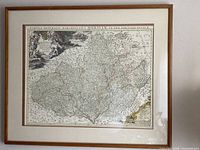 Full view of framed map showing overall condition and coloring