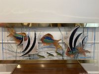 Full view of framed fish aquarium sculpture