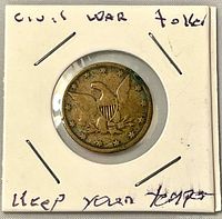 Obverse of token showing eagle with shield and arrows