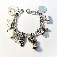 Full view of bracelet showing chain, clasp and all nine charms