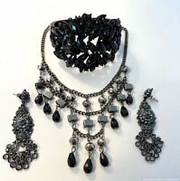 Full set: cuff bracelet, necklace, pair earrings