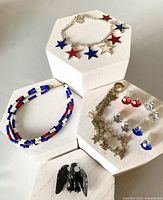 Entire jewelry lot on display stands