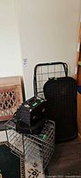 Group shot of cart, boot tray, jewelry box, laptop bag and wire cube shelving