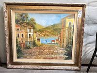 Full view of framed canvas print showing artwork and frame