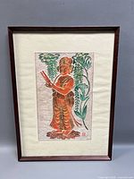 Framed temple rubbing artwork full view