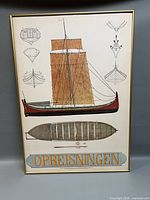 Full view of framed Viking femboring lithograph