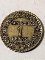 Obverse BON POUR 1 FRANC lettering