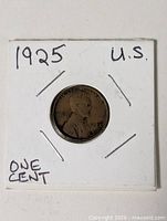 Obverse of 1925 Lincoln cent in 2×2 holder