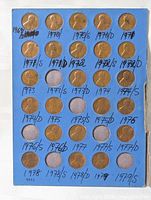 Full view of Whitman folder showing rows of Lincoln cents