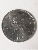 Reverse side with crowned lion and denomination 10