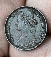 Obverse showing Queen Victoria laureate bust and legend