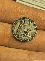 Reverse of 1905 Farthing showing Britannia and date