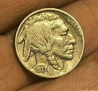 Obverse showing Indian Head portrait and 1937 date